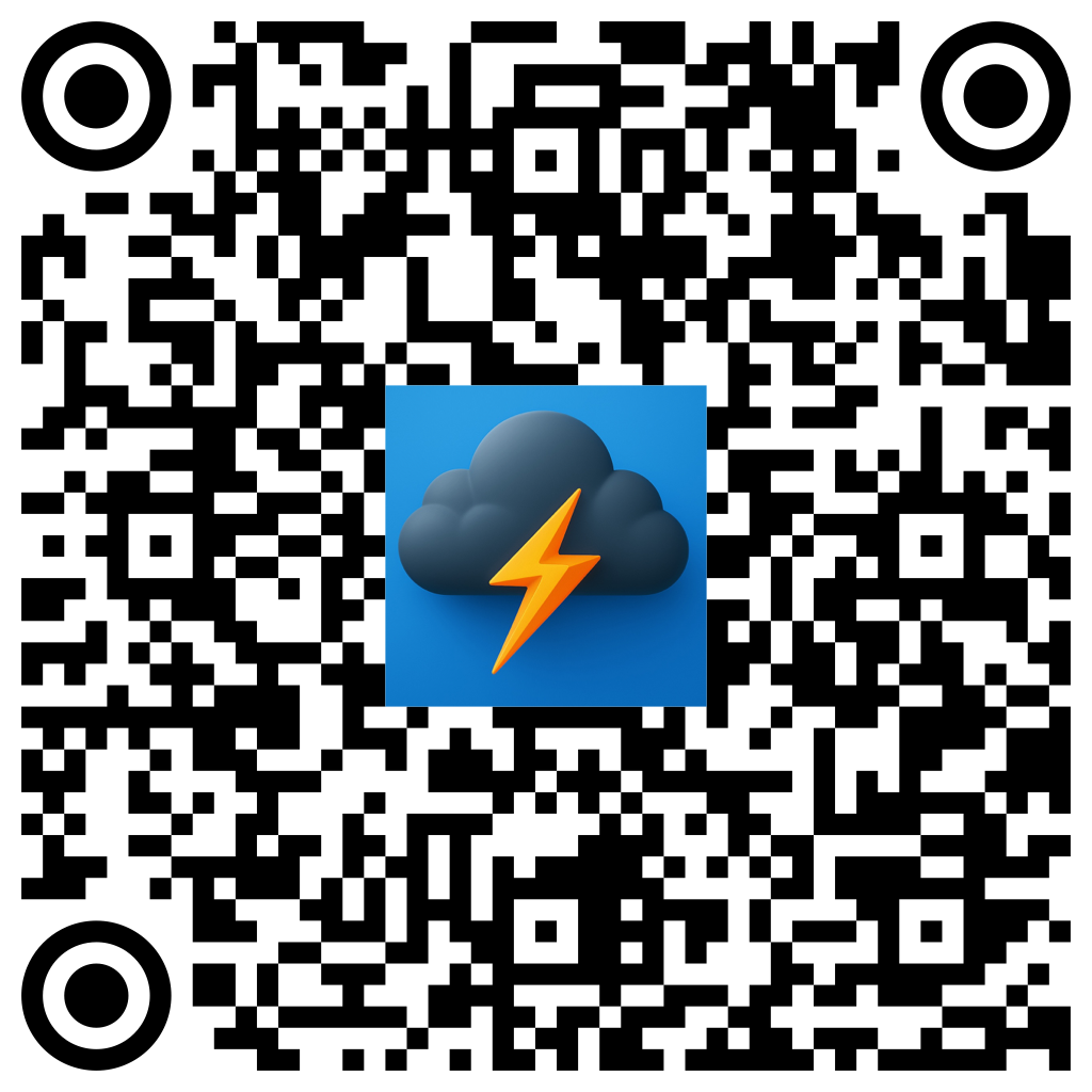 QR code to download Weathercaster from the App Store